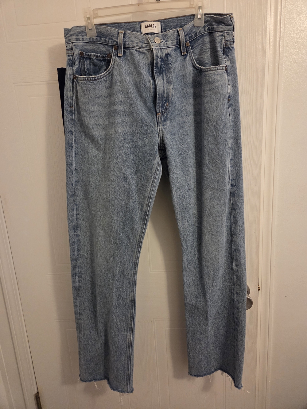 AGOLDE Women’s Light Wash Blue Straight-Leg Jeans